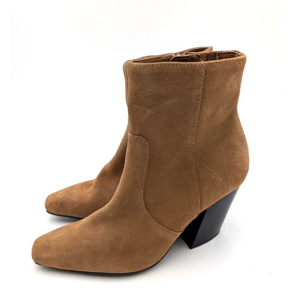 Open Edit Alicia Ankle Heel Bootie Pointed Toe Women's Brown Size US5.5M EU36